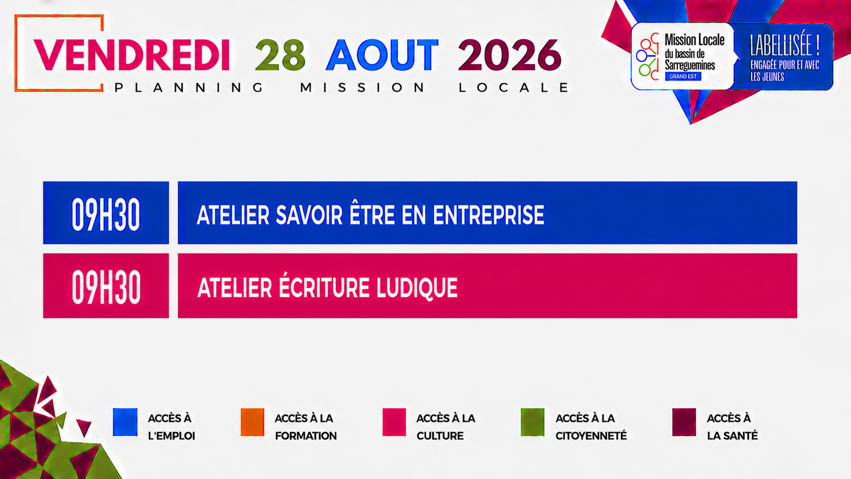 Vendredi 28 aout 2026